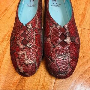 Thierry Rabotin Red Snakeskin Loafers